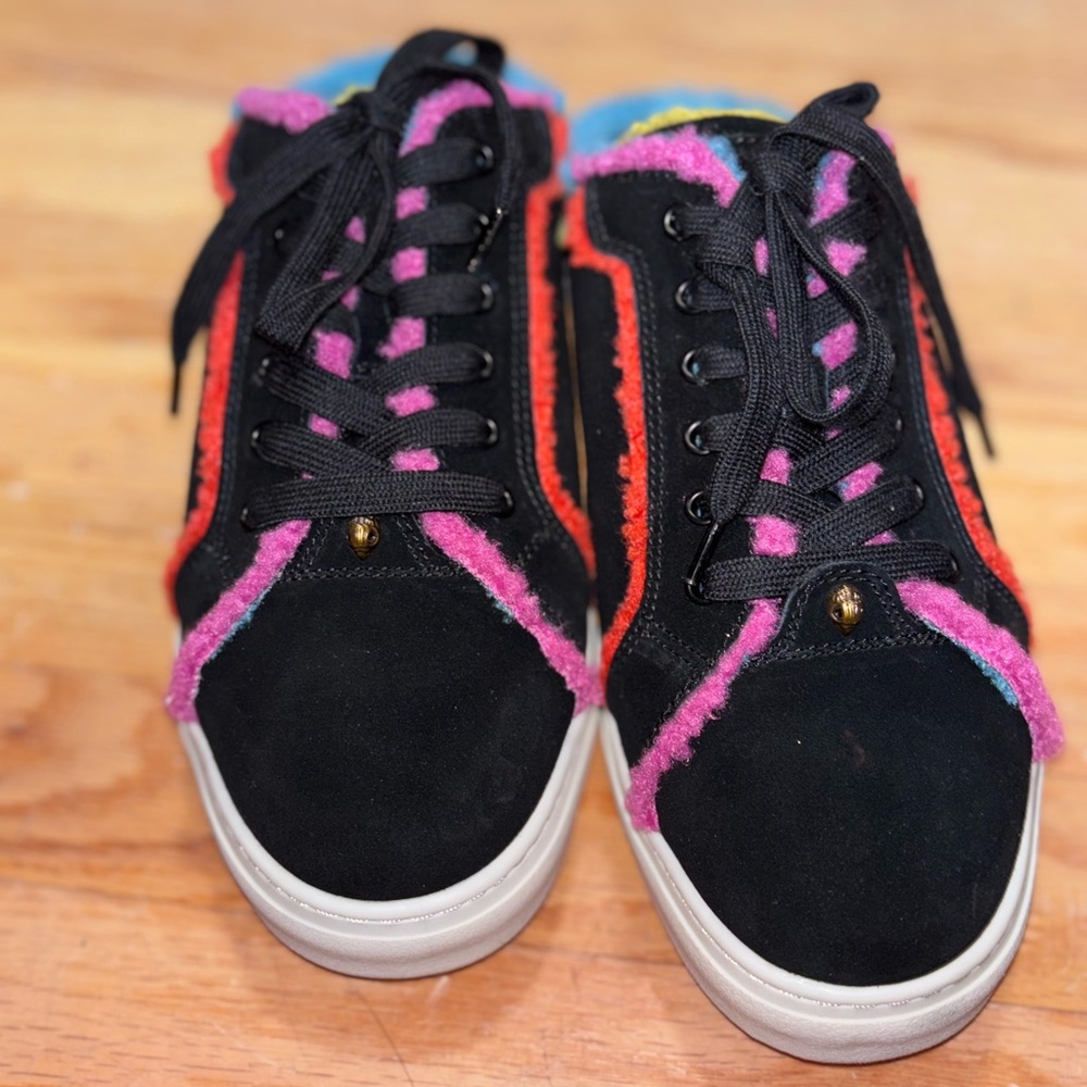 NEW Kurt Geiger Size 9.5 / 49.5 Suede Sherpa Kensington Cupsole Mule Sneaker